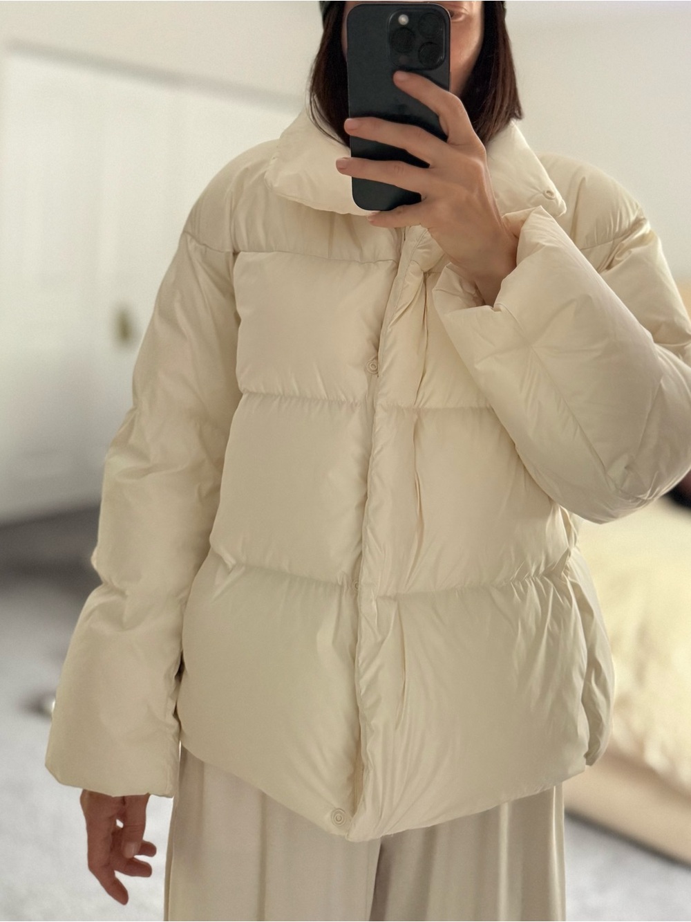 Uniqlo Cream Off-White Puffer Jacket